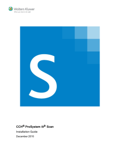 CCH&reg; ProSystem fx&reg; Scan Installation Guide