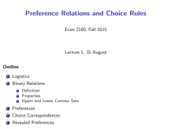 Preference Relations and Choice Rules