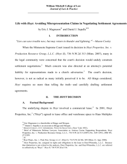 Life with Hoyt: Avoiding Misrepresentation Claims in Negotiating