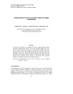 STABILISATION OF SILTY CLAY SOIL USING CHLORIDE