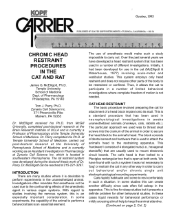 chronic head restraint procedures in the cat and rat