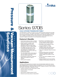 Series 970 Cold Cathode Transducers (Atmosphere to 10