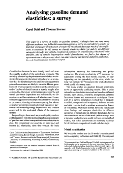 Analysing gasoline demand elasticities: a survey
