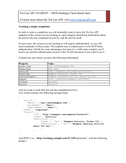 Tin Can API 0.9 (REST + JSON binding)