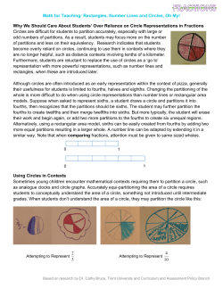 Math for Teaching: Rectangles, Number Lines and Circles, Oh My