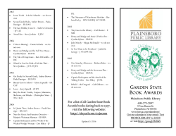 garden state book awards - Plainsboro Public Library