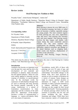 Fashion or Risk - Journal of Advanced Medical and Dental Sciences