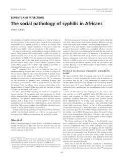 The social pathology of syphilis in Africans
