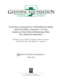 Ex Ante Analysis of the Federal Marketing