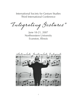 Abstracts - International Society for Gesture Studies