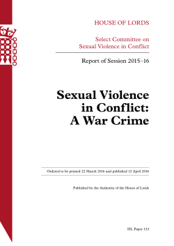Sexual Violence in Conflict: A War Crime