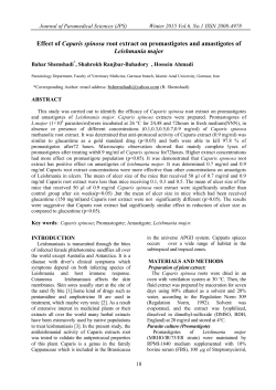 Effect of Caparis spinosa root extract on promastigotes