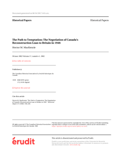 The Path to Temptation: The Negotiation of Canada`s