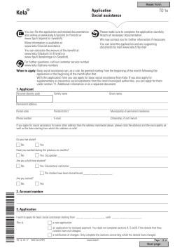 TO1 Application - Social assistance