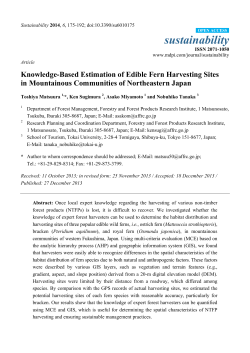 Knowledge-Based Estimation of Edible Fern Harvesting Sites in