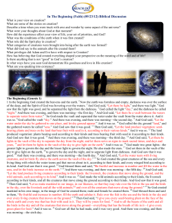 I In The Begi nning (Faith h) (09/23/12 2) Biblical D Discussion