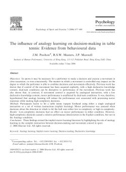 The influence of analogy learning on decision