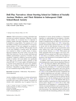 Doll Play Narratives About Starting School in Children of Socially