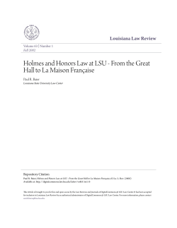 Holmes and Honors Law at LSU - DigitalCommons @ LSU Law