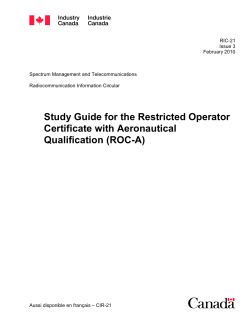 Study Guide for the Restricted Operator Certificate with