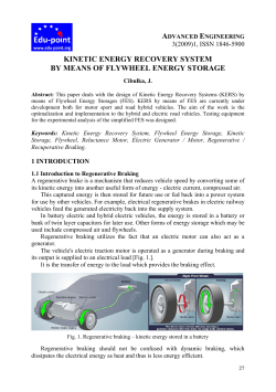 Kinetic Energy Recovery System by means of