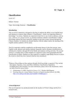 S3 Topic 6 Classification