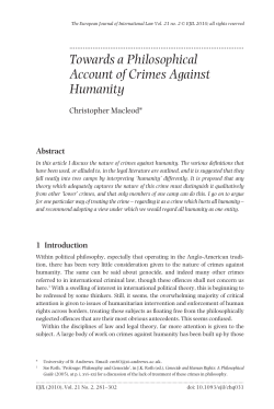 Towards a Philosophical Account of Crimes