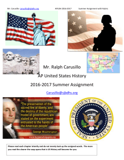 Mr. Ralph Carusillo AP United States History 2016