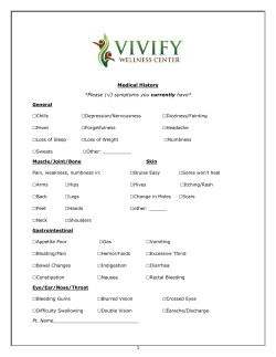 Medical History *Please (&radic;) symptoms you currently have*