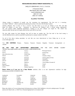 Patient Allergy Forms - Rockland Ear, Nose and Throat Associates