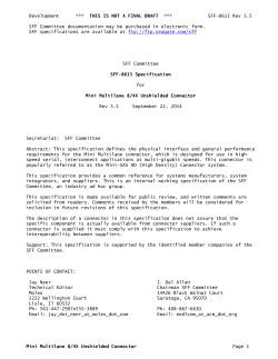 Development *** THIS IS NOT A FINAL DRAFT *** SFF