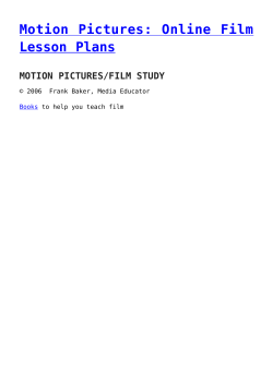 Motion Pictures: Online Film Lesson Plans