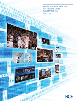 BCE 2016 Annual Information Form