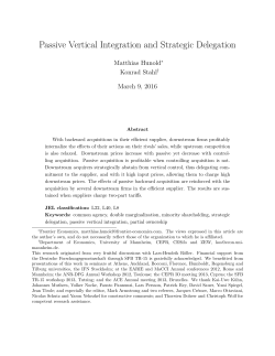 Passive Vertical Integration and Strategic Delegation