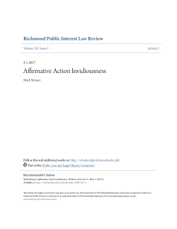Affirmative Action Invidiousness