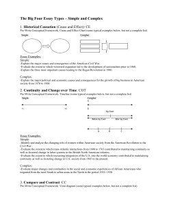 The Big Four Essay Types &ndash; Simple and Complex