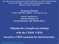 Aligning the symogih.org ontology with the CIDOC CRM: towards a