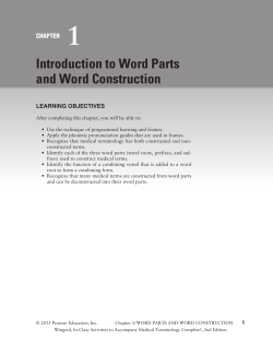 Introduction to Word Parts and Word Construction