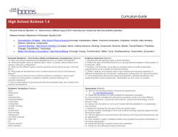 HS Physics Standard 1.4 Atoms