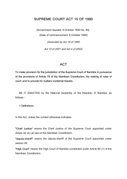 The Supreme Court Act - Superior Courts of Namibia