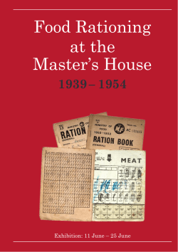 Food Rationing at the Master`s House 1939