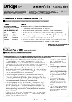 Teachers` File &ndash; Activity Tips - Bridge