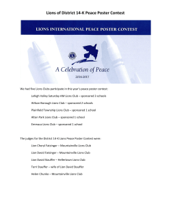 Lions of District 14-K Peace Poster Contest