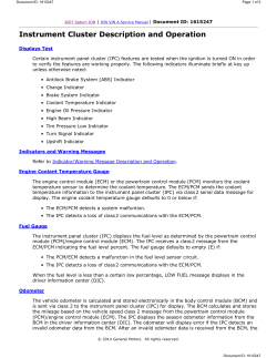 Instrument Cluster Description and Operation