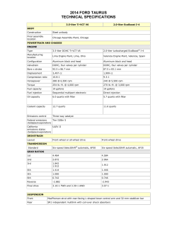 2014 Ford Taurus Tech Specs