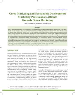 Marketing Professionals Attitude Towards Green Marketing