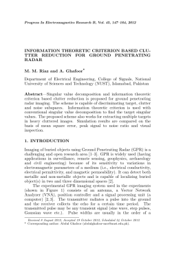 INFORMATION THEORETIC CRITERION BASED CLU