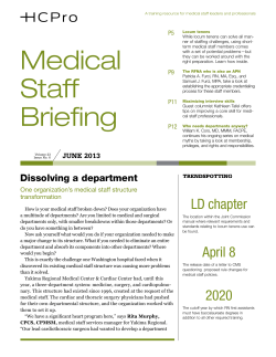 Medical Staff Briefing - Credentialing Resource Center