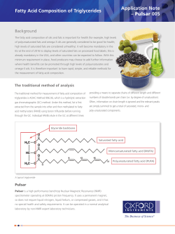 Application Note &ndash; Pulsar 005 Fatty Acid Composition of Triglycerides
