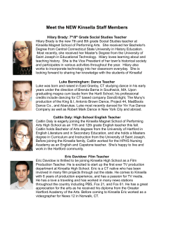 New Staff Bio - RJ Kinsella Magnet School of Performing Arts